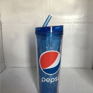 Pepsi Cola plastic Tumbler with straw